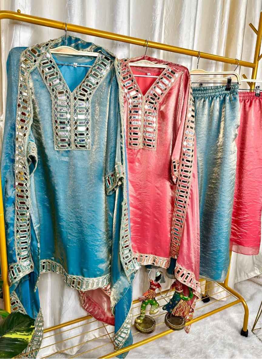 Premium Silk Mirror Work 3-Piece Suit Set | Wedding Vibes Collection