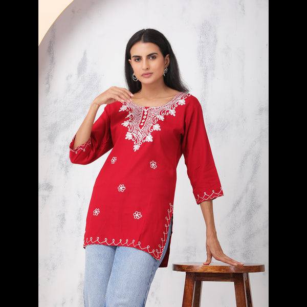 Scarlet Blossom Kurti