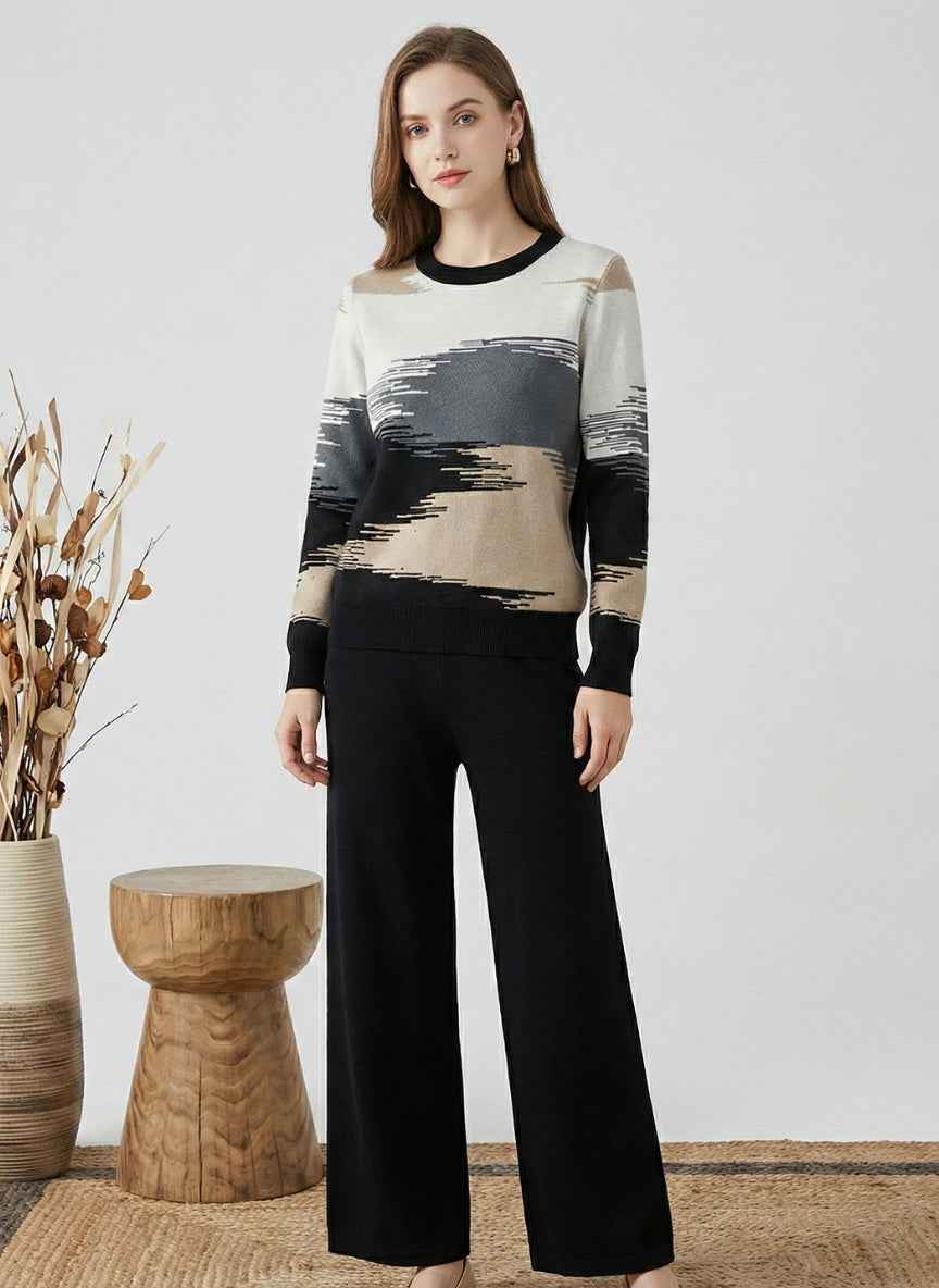 Catherine Luxury Woolen Co-ord Set | Soft Knit 2-Piece Winter Outfit