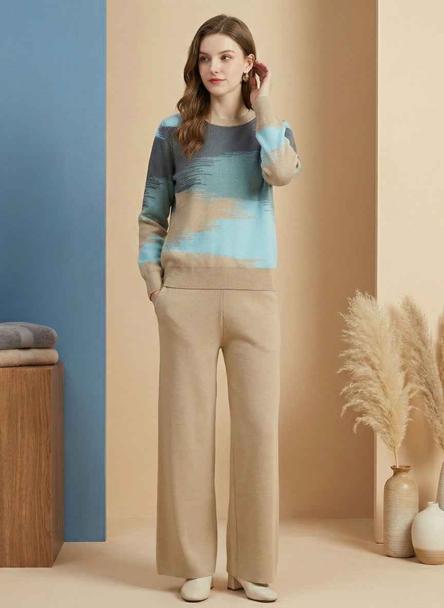 Catherine Luxury Woolen Co-ord Set | Soft Knit 2-Piece Winter Outfit