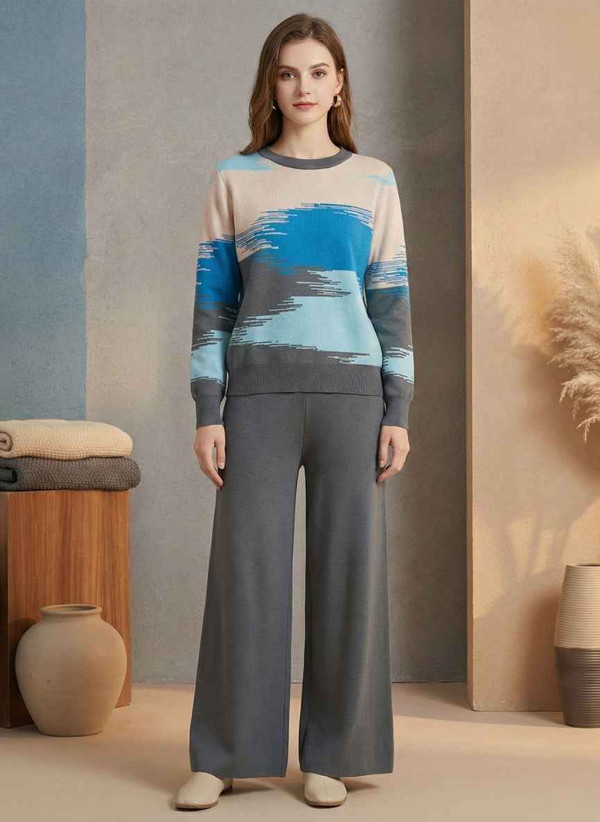 Catherine Luxury Woolen Co-ord Set | Soft Knit 2-Piece Winter Outfit