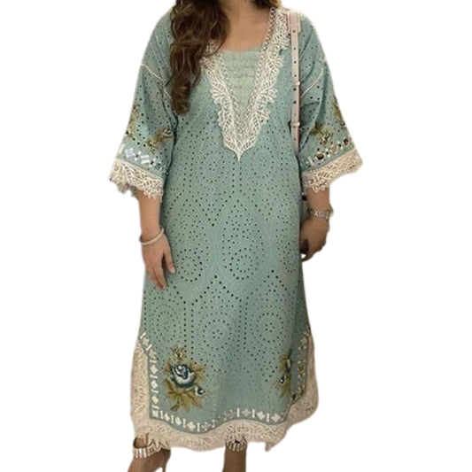 Awadhi Elegance: Hakoba Chikan Cotton Indo-Western Coordset