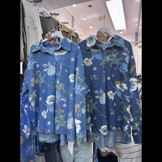 Floral Denim Shirt