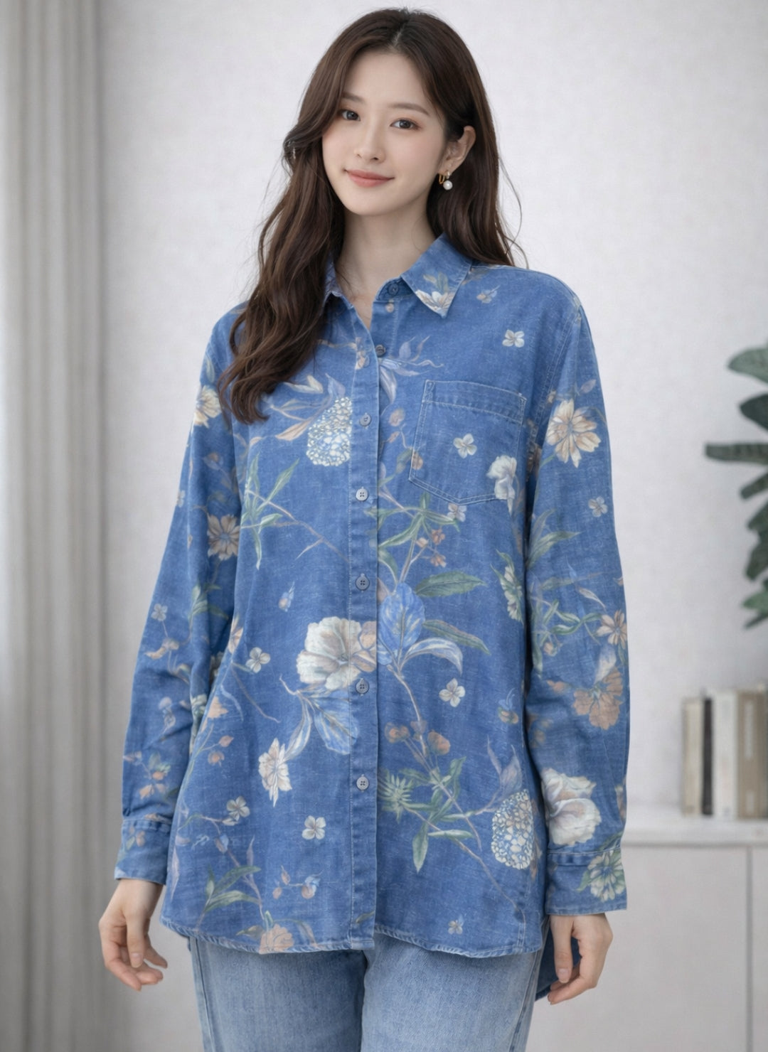 Floral Denim Shirt