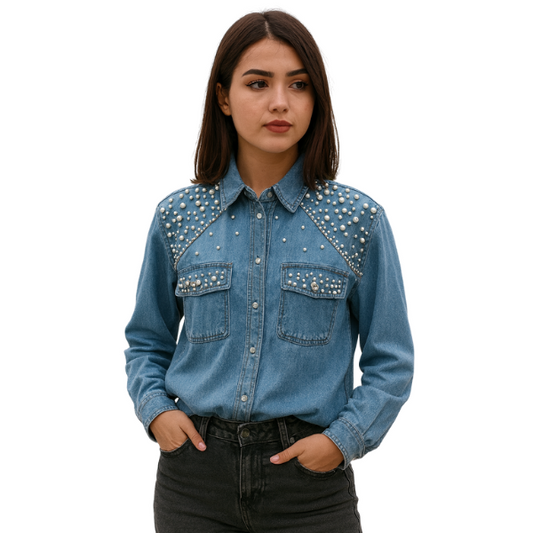 Pearl Denim Elegance