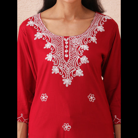 Scarlet Blossom Kurti
