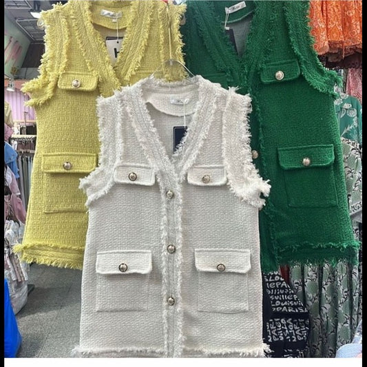 Textured Button Down Vest