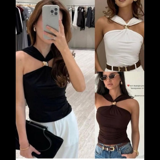 Twist Clasp Halter Top