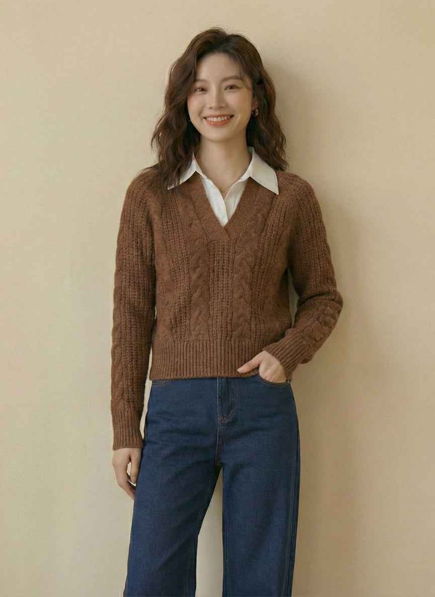 Imported Collared Knit Sweater | Chic Polo-Neck Pullover