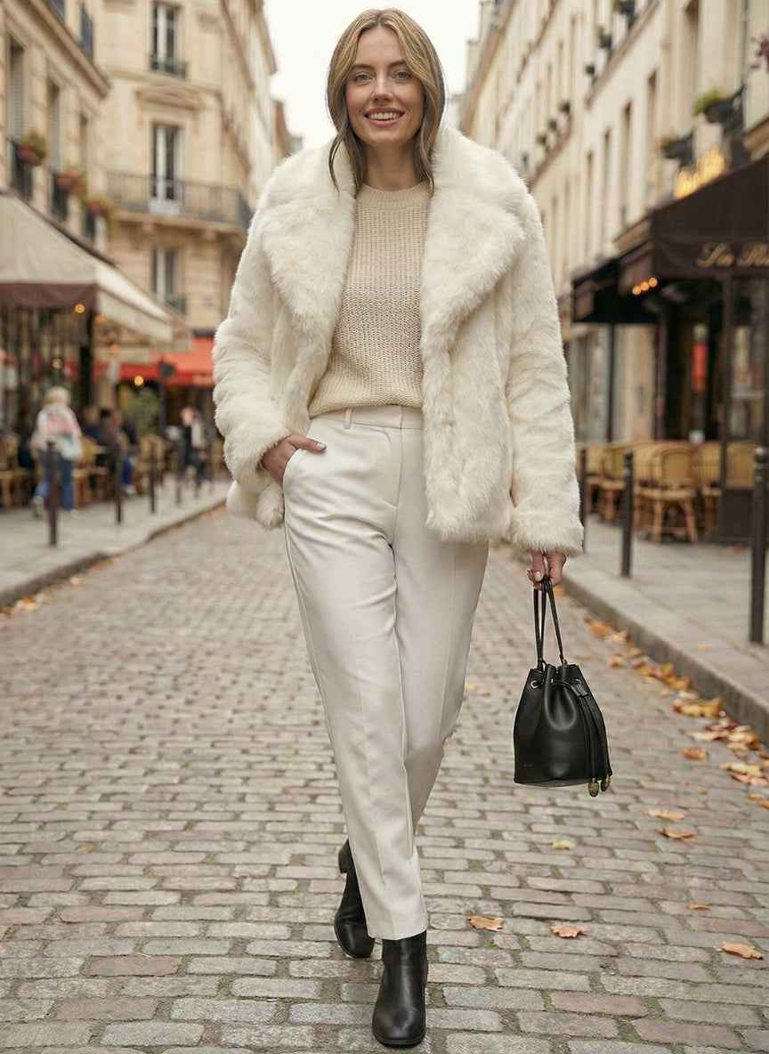 Luxurious Faux Fur Lapel Jacket | Premium Winter Coat