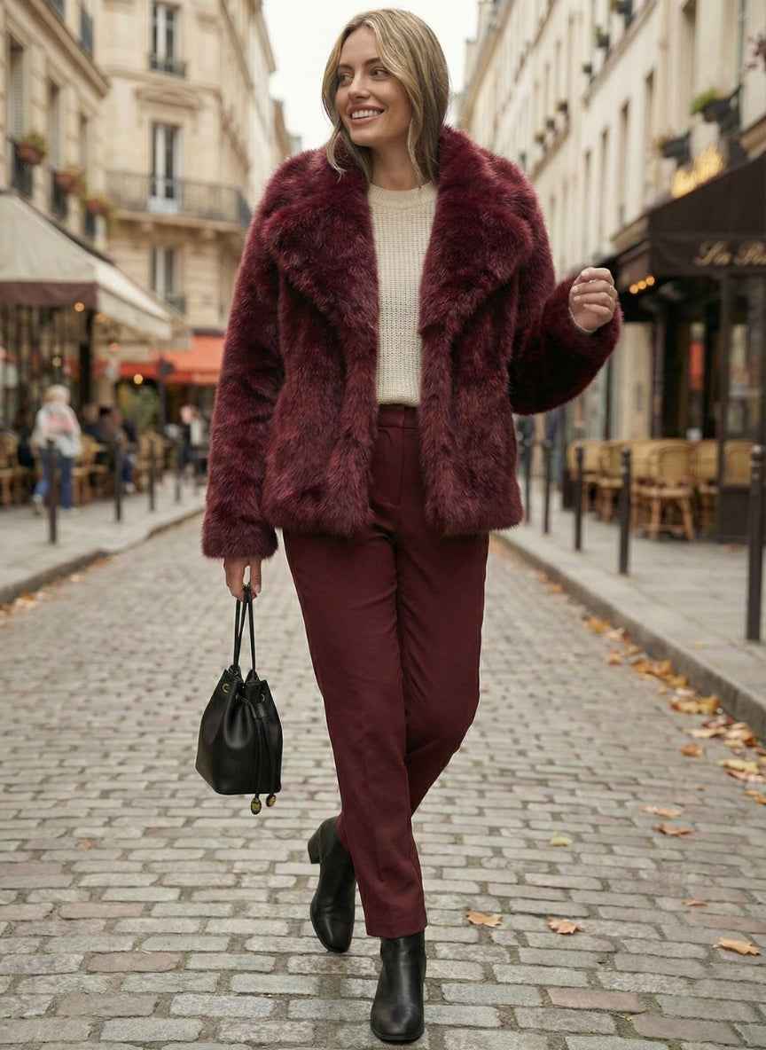 Luxurious Faux Fur Lapel Jacket | Premium Winter Coat