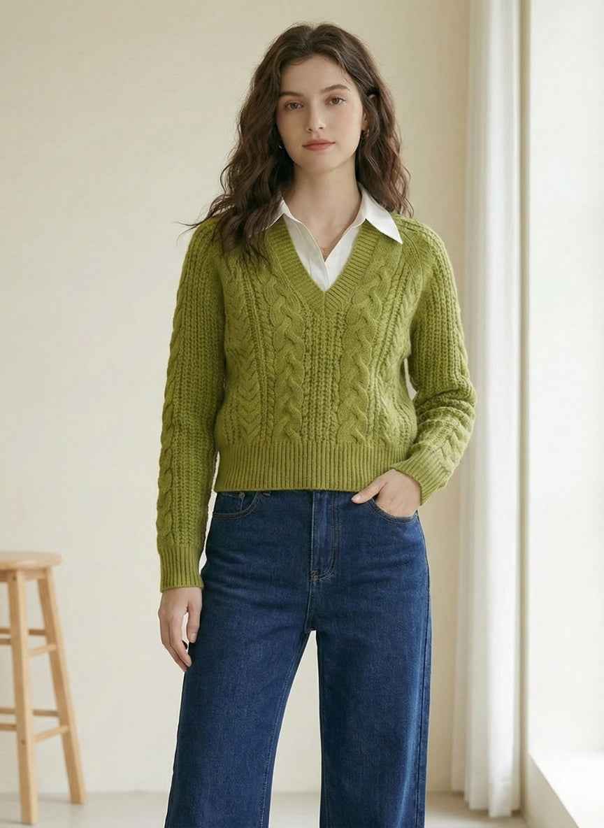 Imported Collared Knit Sweater | Chic Polo-Neck Pullover