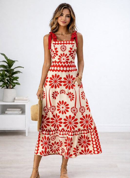 Sunny Blossom Midi Dress