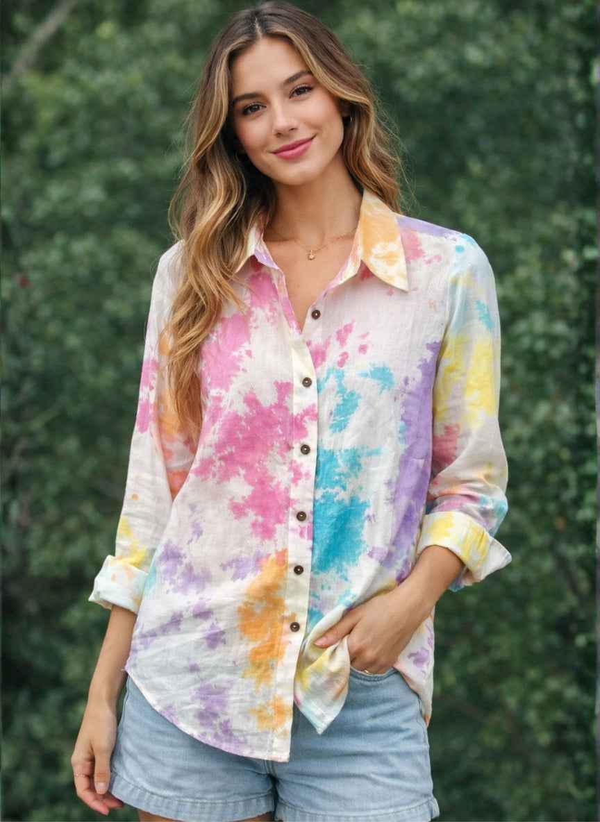 Unisex Lover’s Shirt | Hand-Dyed 100% Cambric Cotton Tie-Dye Top