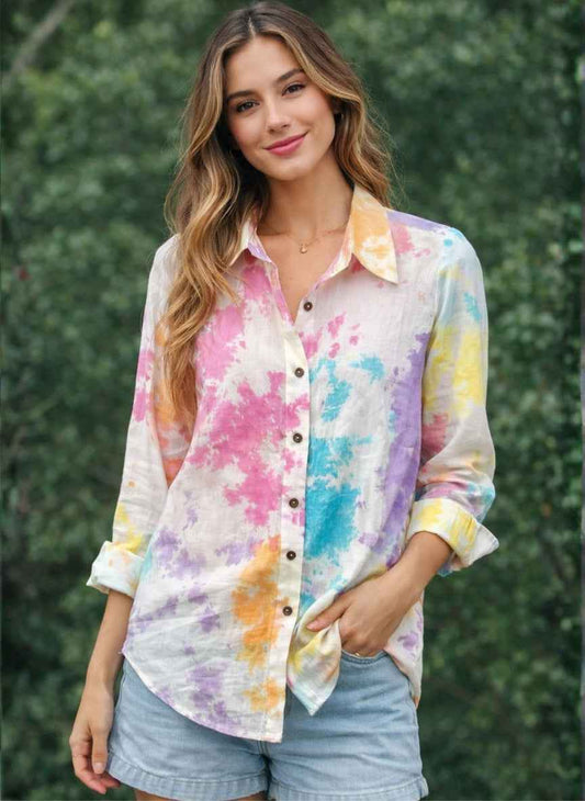 Unisex Lover’s Shirt | Hand-Dyed 100% Cambric Cotton Tie-Dye Top