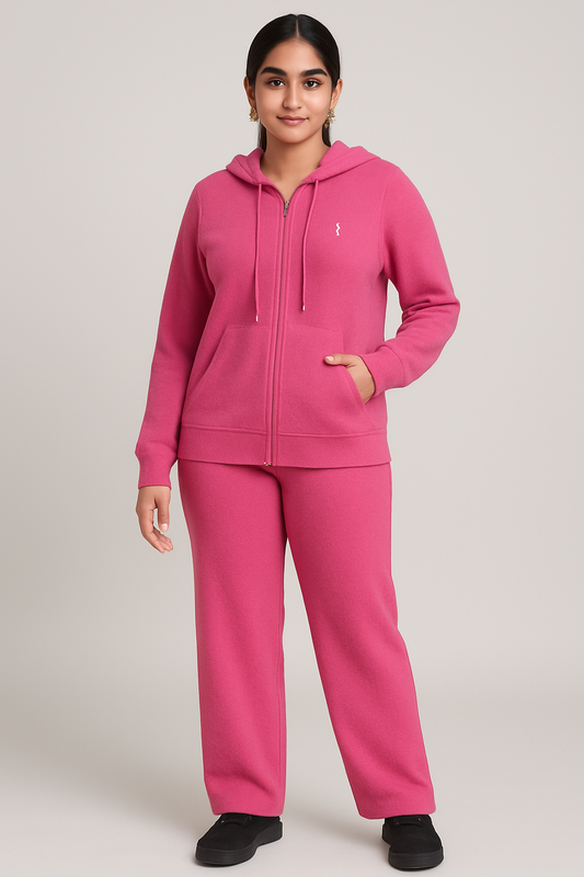 Winter Knit Zipper Hoodie & Pants Co-ord Set | Cozy Loungewear